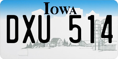IA license plate DXU514