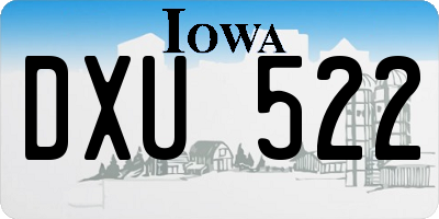 IA license plate DXU522