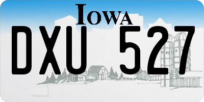 IA license plate DXU527