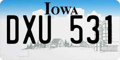 IA license plate DXU531