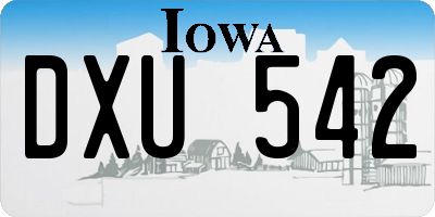 IA license plate DXU542
