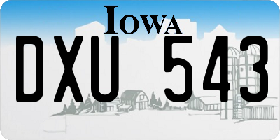 IA license plate DXU543