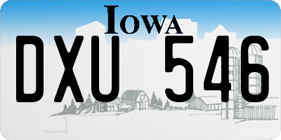 IA license plate DXU546