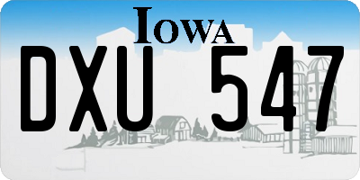IA license plate DXU547