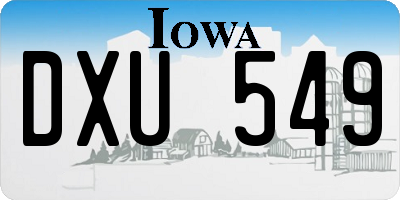 IA license plate DXU549