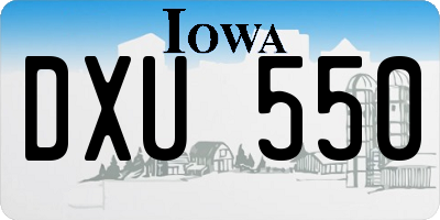 IA license plate DXU550