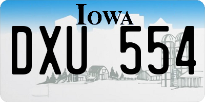 IA license plate DXU554