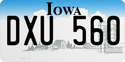 IA license plate DXU560