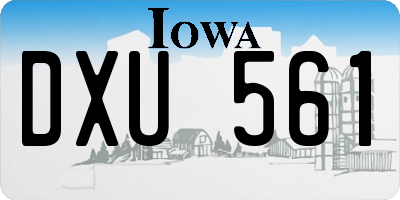 IA license plate DXU561
