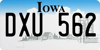 IA license plate DXU562