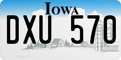IA license plate DXU570