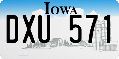 IA license plate DXU571