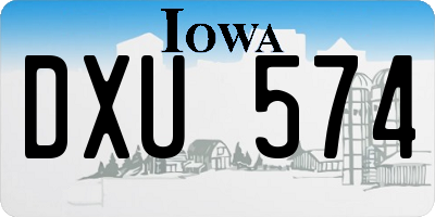 IA license plate DXU574