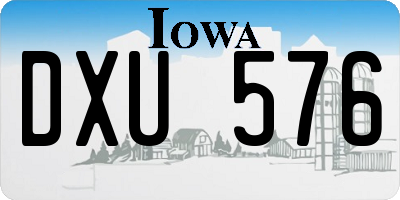 IA license plate DXU576
