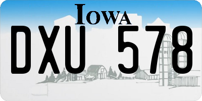 IA license plate DXU578