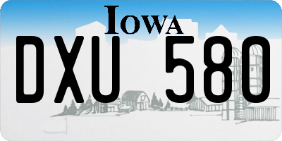 IA license plate DXU580