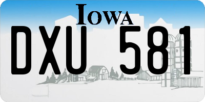 IA license plate DXU581
