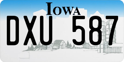 IA license plate DXU587