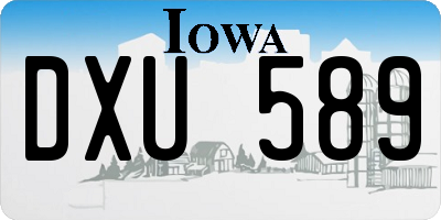 IA license plate DXU589