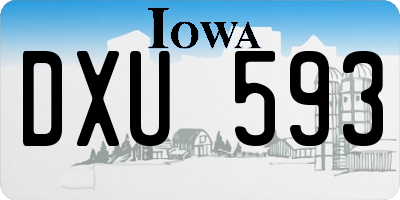 IA license plate DXU593