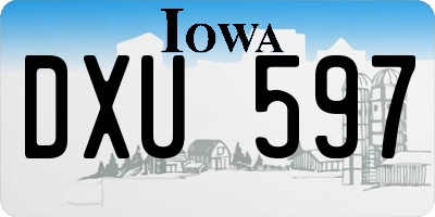 IA license plate DXU597