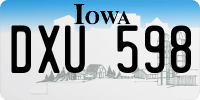 IA license plate DXU598