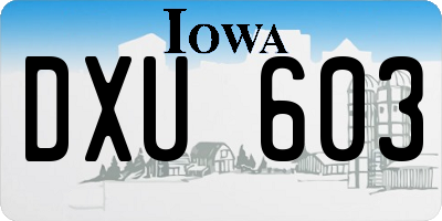 IA license plate DXU603