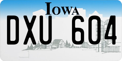 IA license plate DXU604