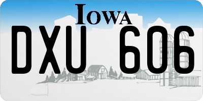 IA license plate DXU606