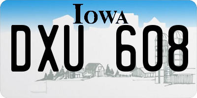 IA license plate DXU608