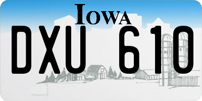 IA license plate DXU610