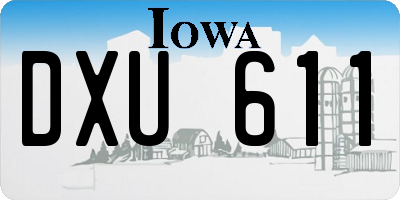 IA license plate DXU611