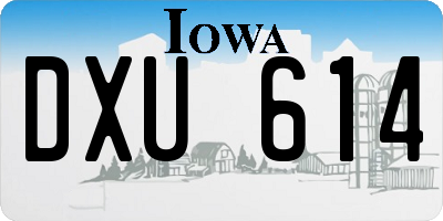 IA license plate DXU614