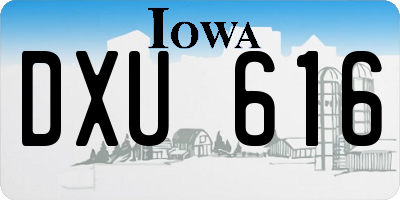 IA license plate DXU616