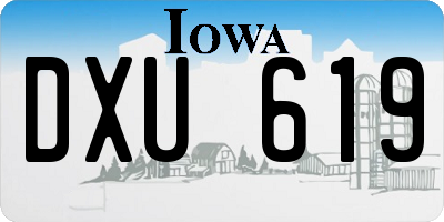 IA license plate DXU619