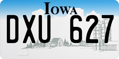 IA license plate DXU627