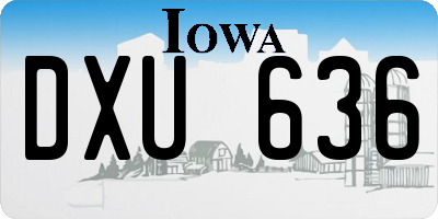 IA license plate DXU636