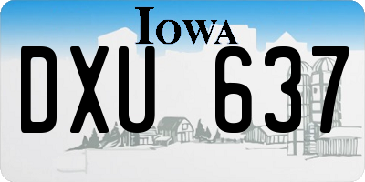 IA license plate DXU637