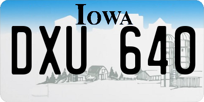 IA license plate DXU640