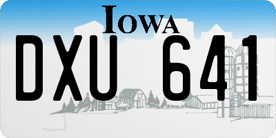 IA license plate DXU641