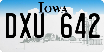 IA license plate DXU642