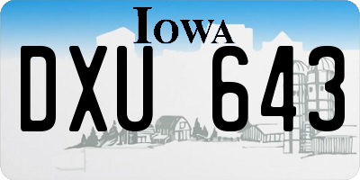 IA license plate DXU643