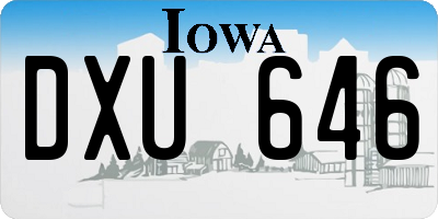 IA license plate DXU646