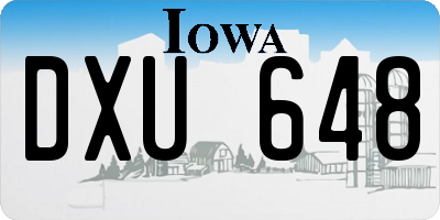 IA license plate DXU648