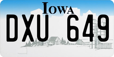 IA license plate DXU649