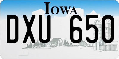 IA license plate DXU650