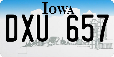 IA license plate DXU657