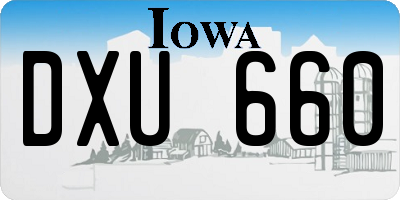 IA license plate DXU660