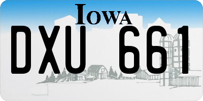 IA license plate DXU661
