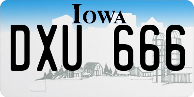 IA license plate DXU666